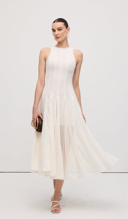 Semi Sheer Lace Sleeveless Maxi Dress