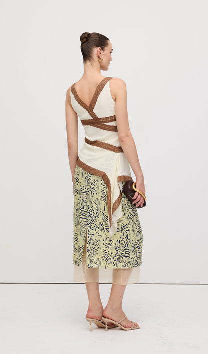 Asymmetric Lace Panel Top