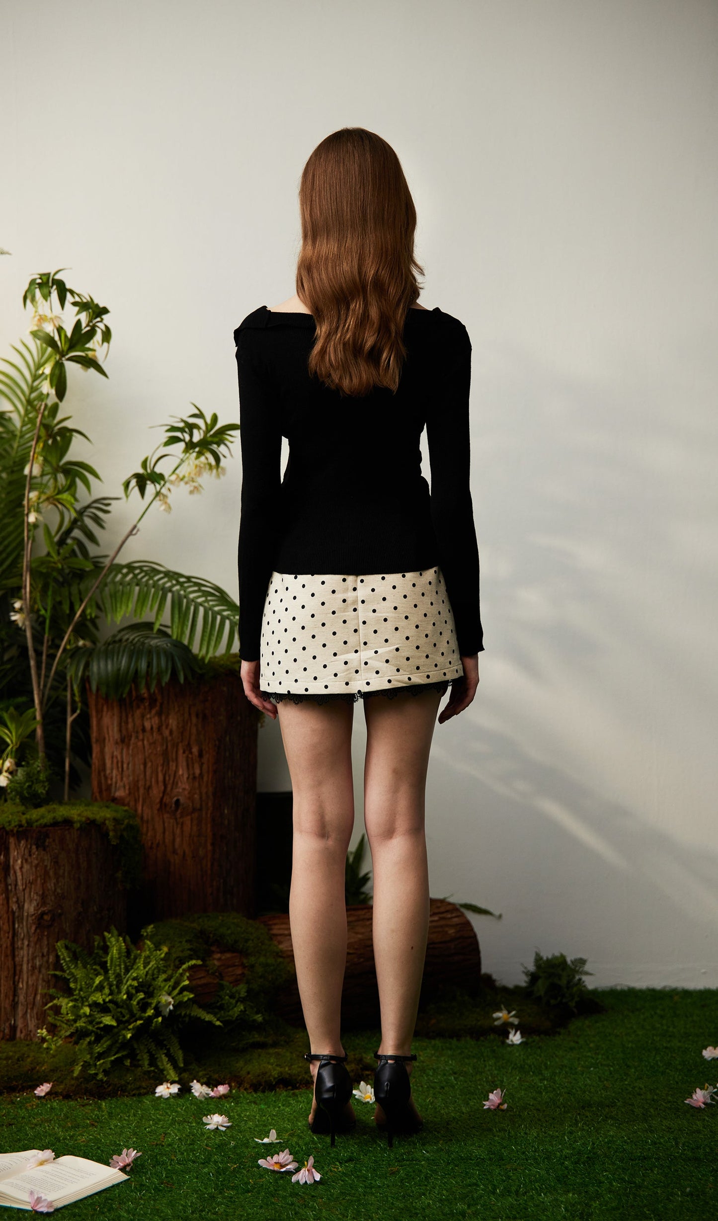 Polka Dot A line Mini Skirt