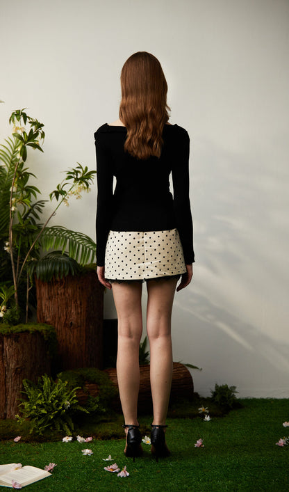 Polka Dot A line Mini Skirt
