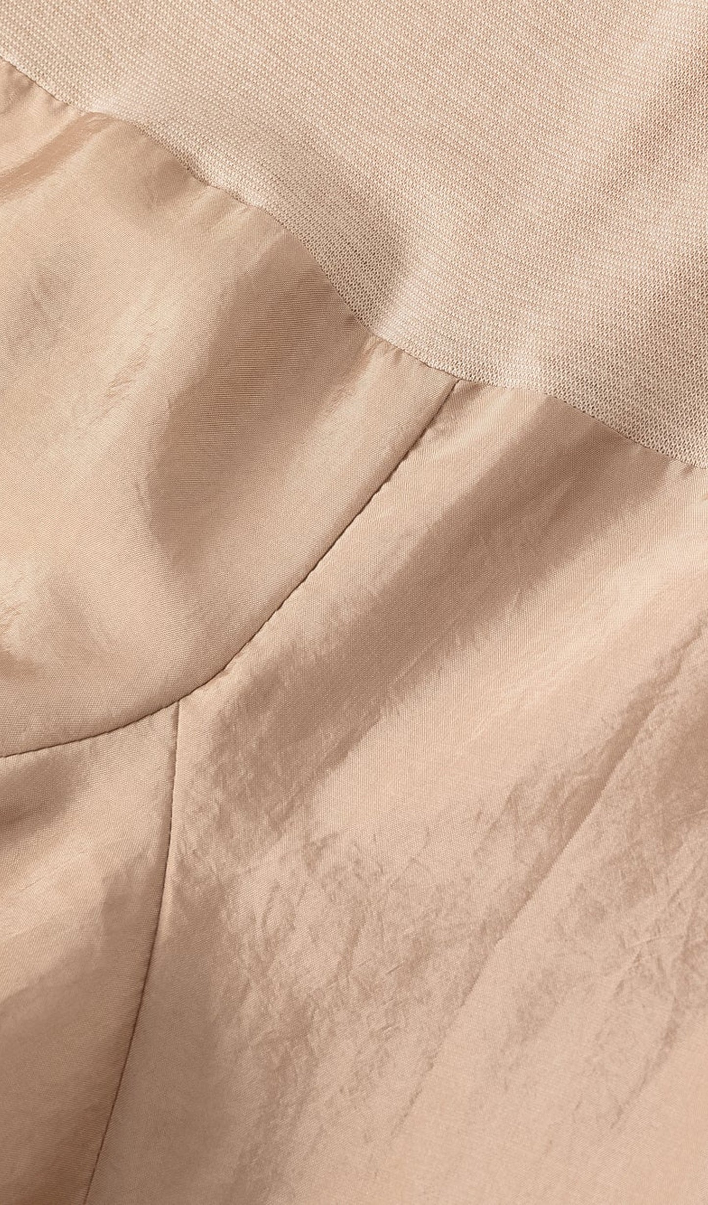 Turtleneck Long Sleeve Satin Maxi Dress In Beige
