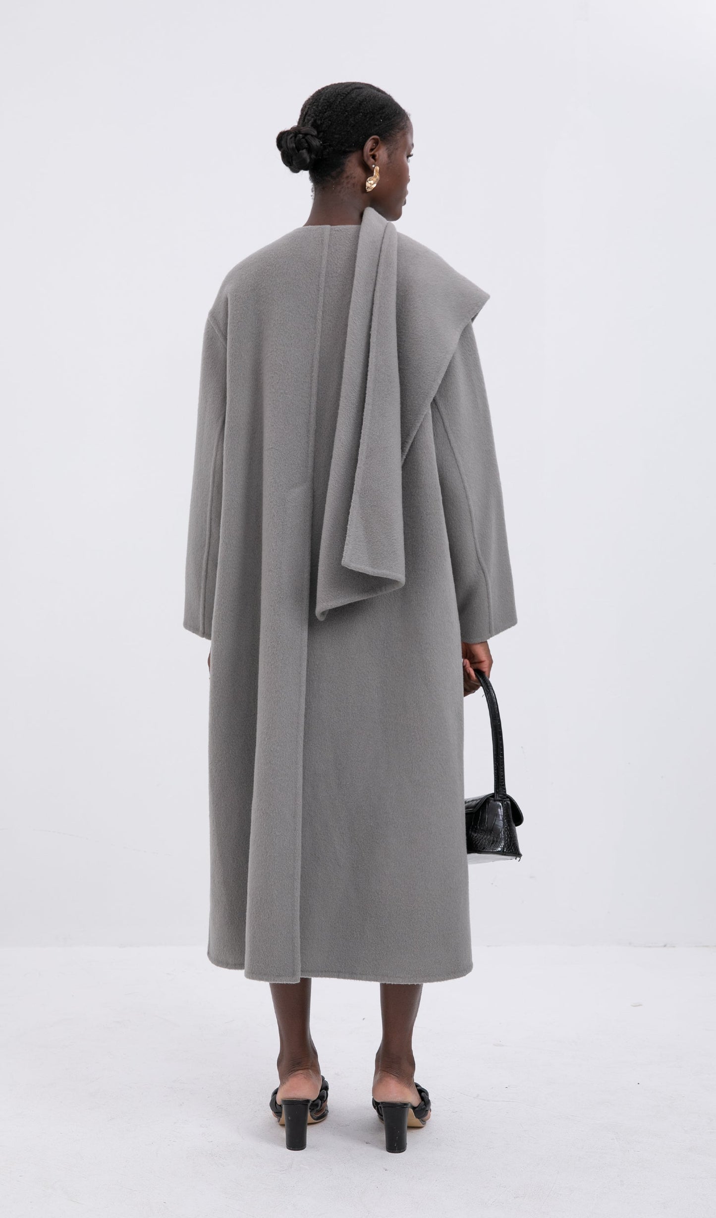 Trendy Oversized Cape Style Coat-Grey