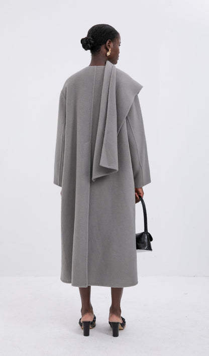 Trendy Oversized Cape Style Coat-Grey
