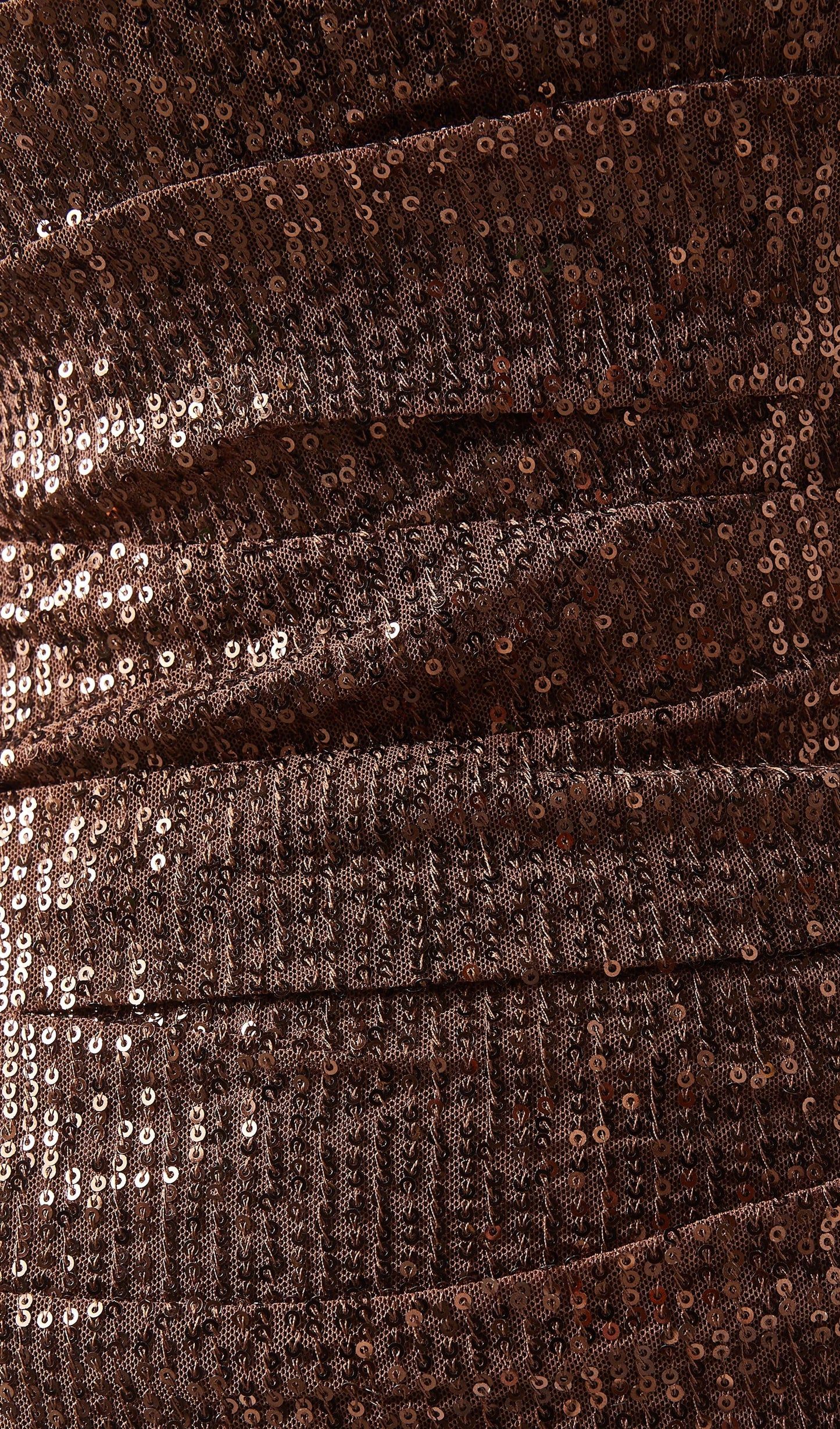 Off Shoulder Stretch Sequin Maxi Dress In Brown