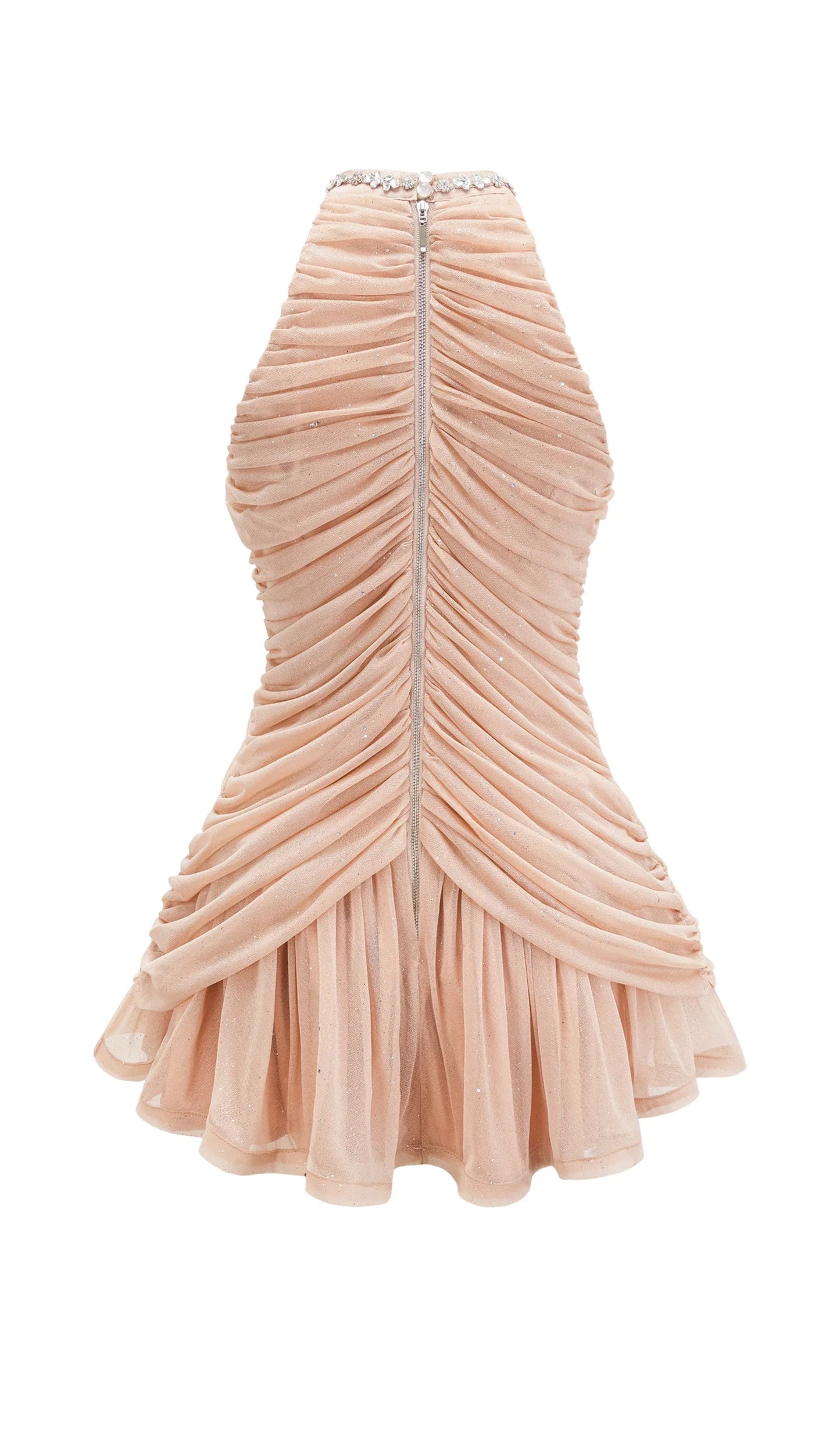 Embellished Ruched Mini Dress