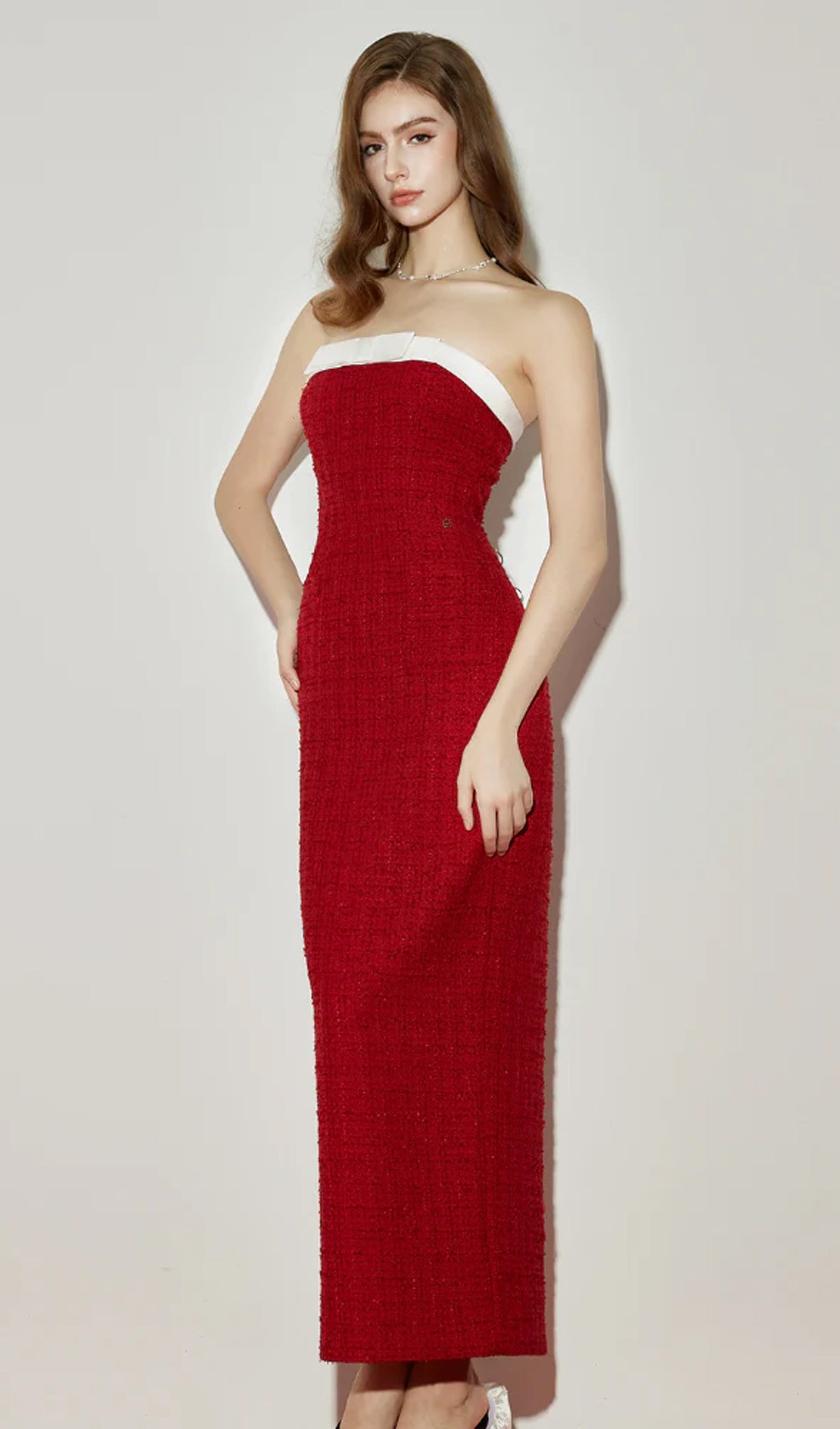 Bowknot Off-Shoulder Maxi Dress & Jacket Set