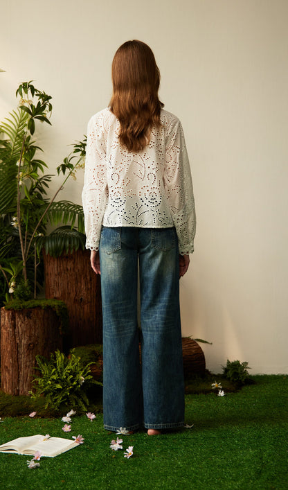 Low Rise Washing Wide Jeans
