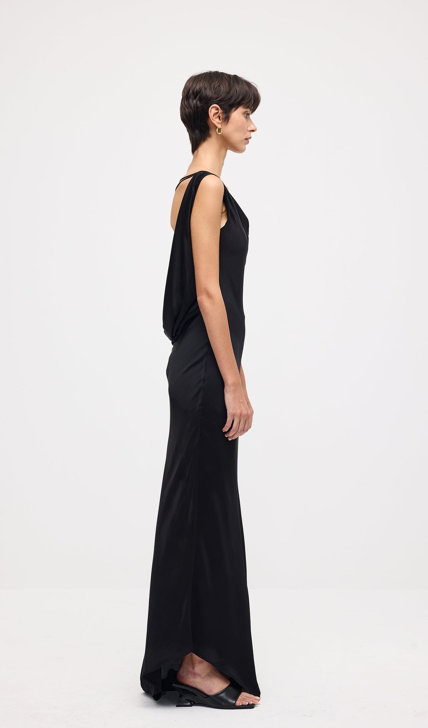 Slip With Asymmetrical Hem Maxi Dress