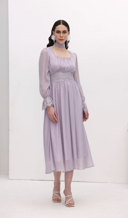 Vintage Long Sleeve Midi Dress