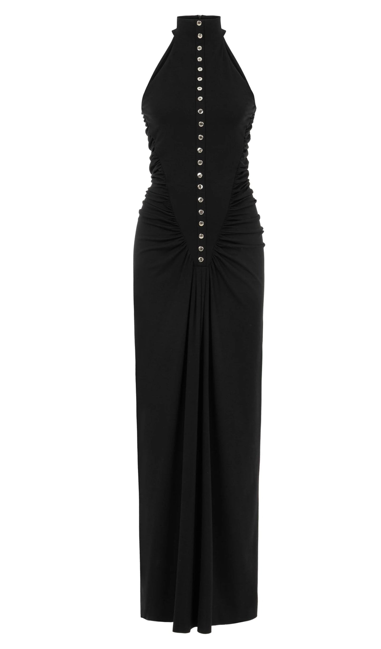 Halter Neck Drape  Maxi Dress In Black