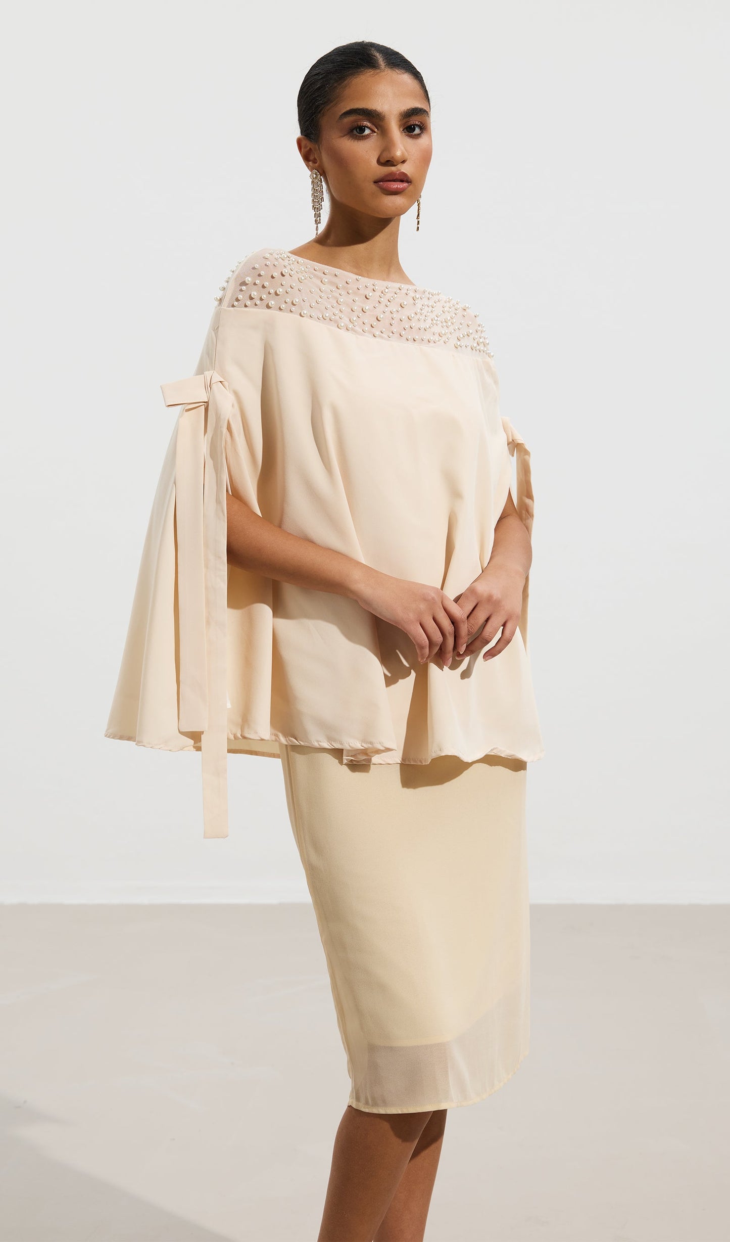 Pearl Trimmed Cape Shirt