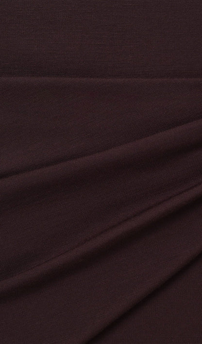 Jersey Seductive Fitted Maxi Dress-Brown