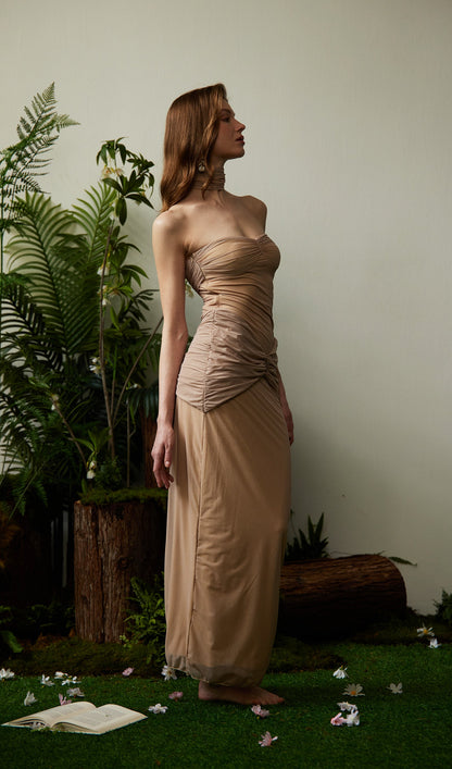 LANA Off-Shoulder See-Through Maxi Dress