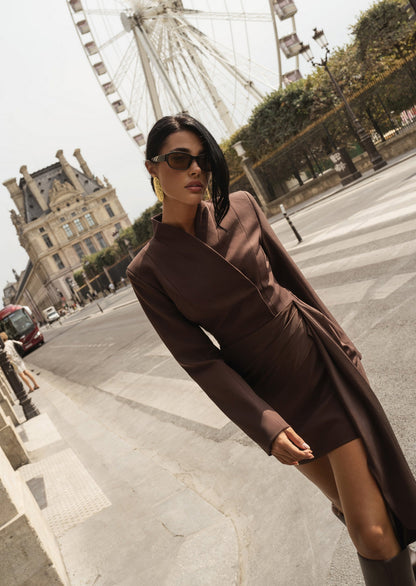 Mini Wrap Dress With Draped Waist