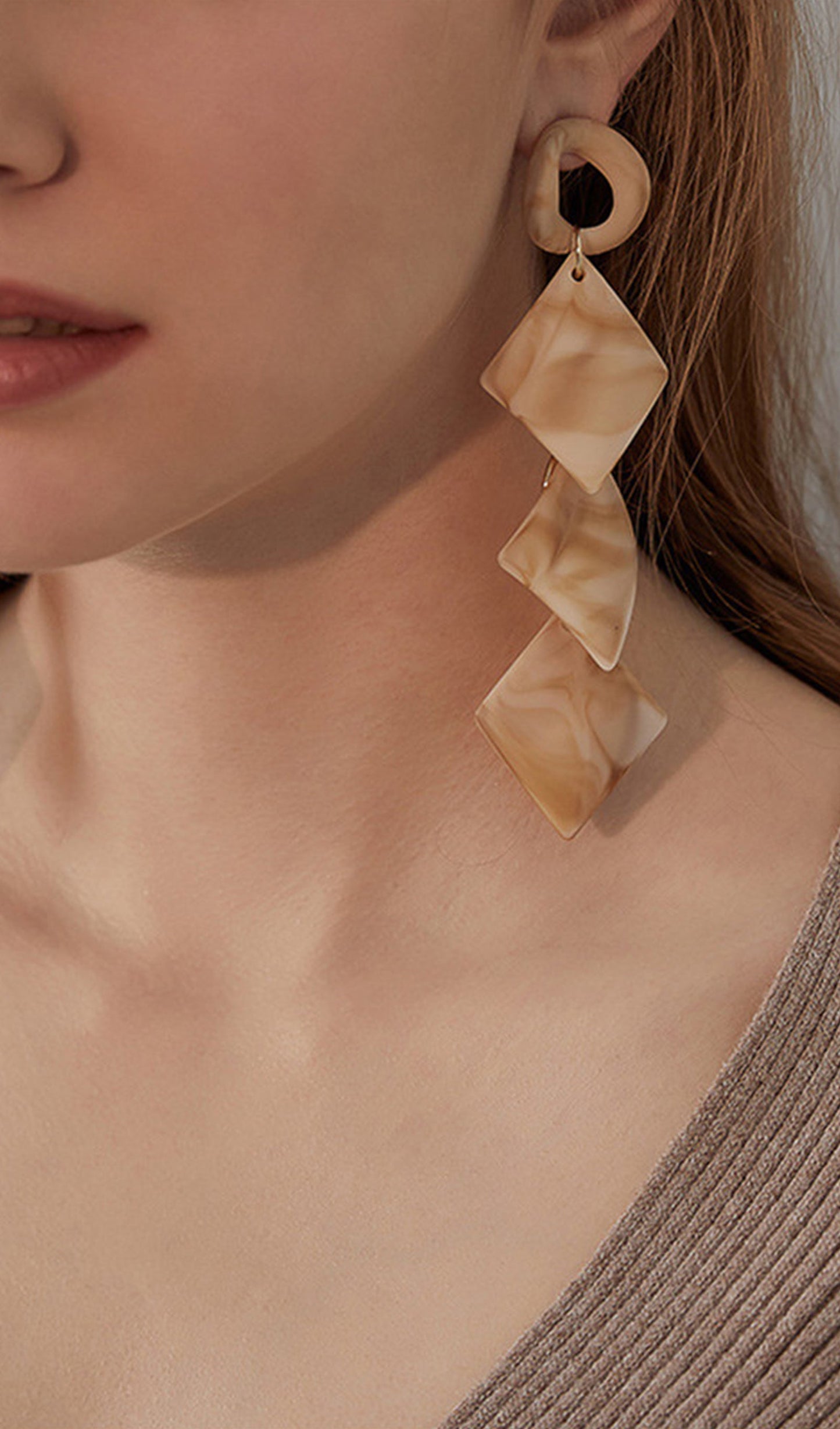 Geometric Dangle Drop Earrings