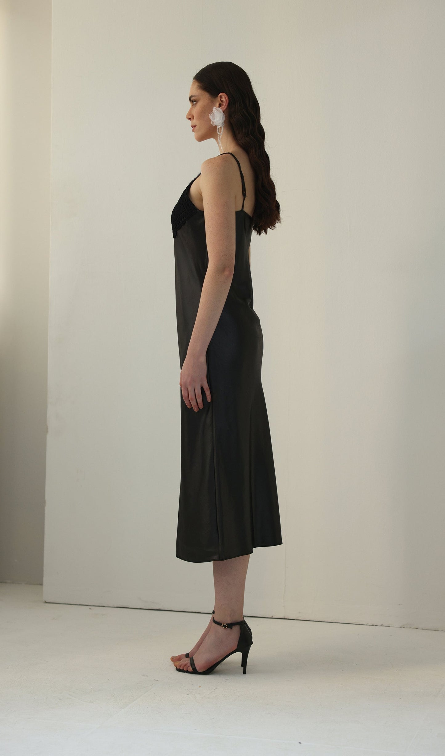 Knitted Patchwork Slip Midi Dress