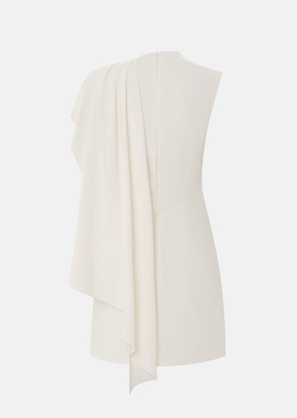 Fitted Mini Dress With Asymmetrical Draping