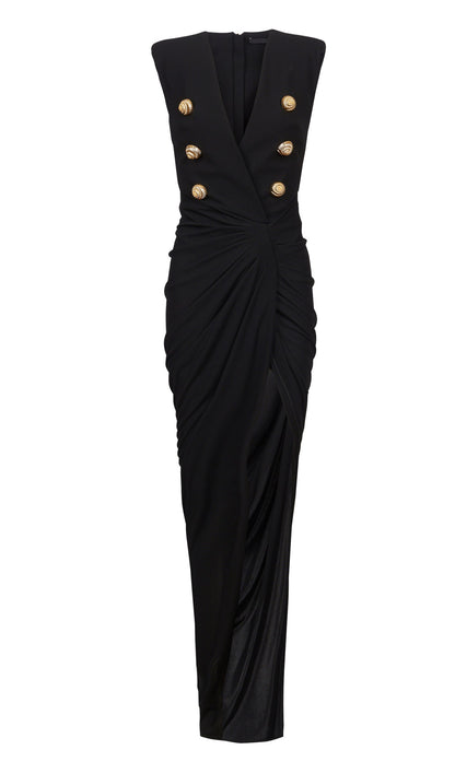 Tailored Crepe Maxi Dress