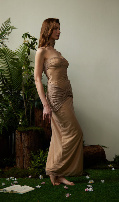 LANA Off-Shoulder See-Through Maxi Dress