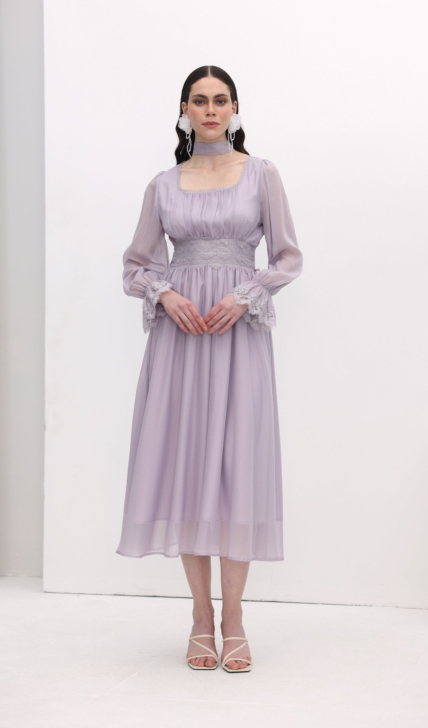 Vintage Long Sleeve Midi Dress