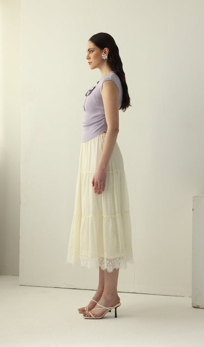Tie Up Neck Knit Top