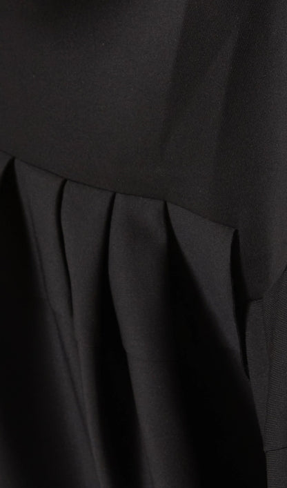 Asymmetry One Shoulder Jersey Midi Dress In Black