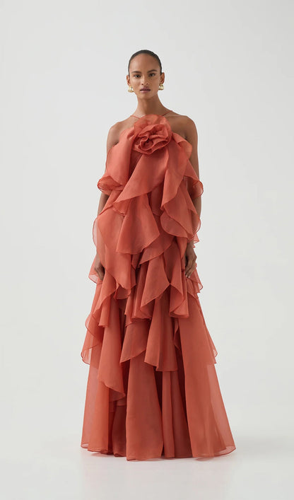 Halter Layered Maxi Dress