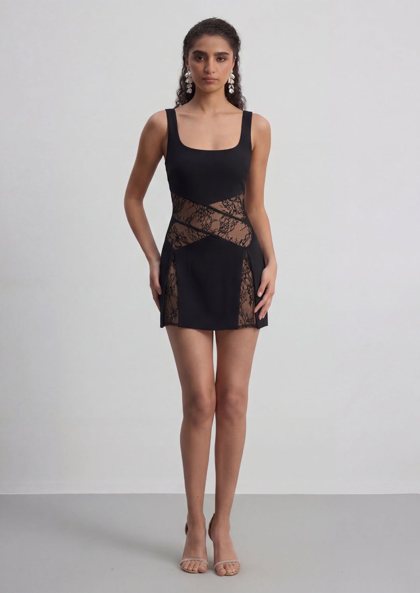 Luna Lace Mini Dress In Black