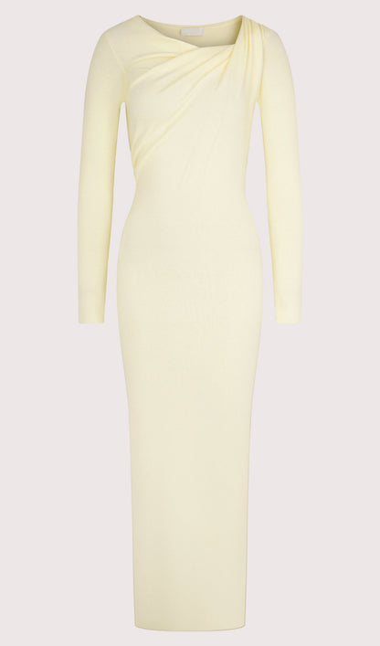 Draped Twist Knit Maxi Dress