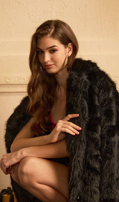 Black Maxi Length Eco Coat