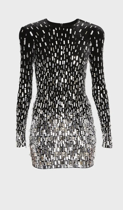Trendy Degrade Crystal Mini Dress