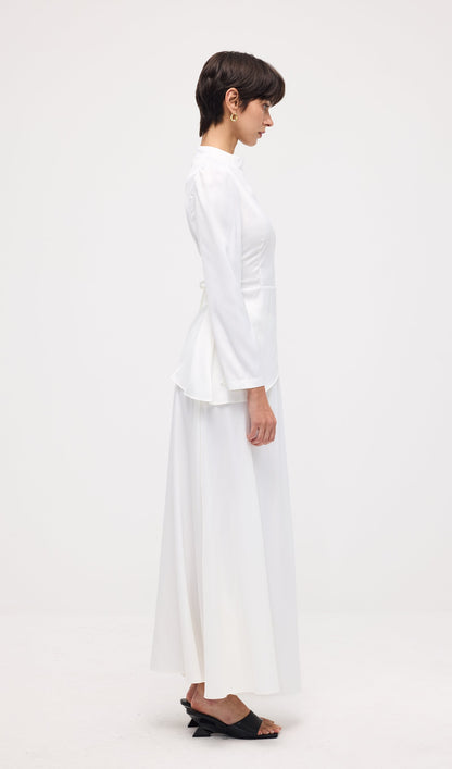 Satin Long Sleeve Two Piece Set Maxi Dress