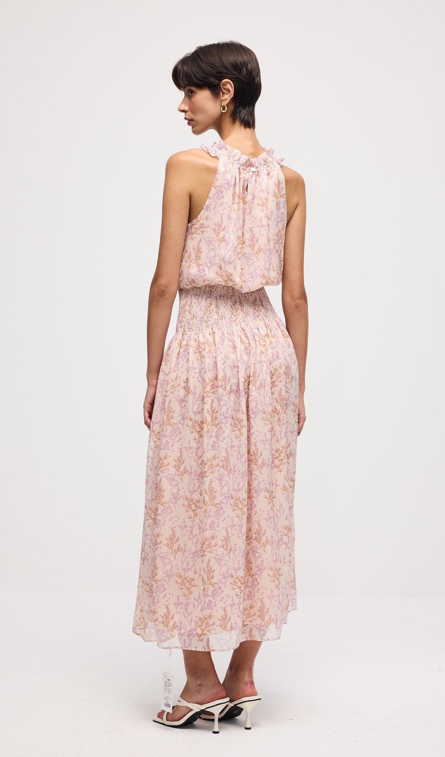 Floral Print Sleeveless Midi Dress