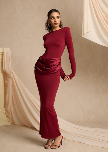 Layali Rose Long Sleeve Maxi Dress