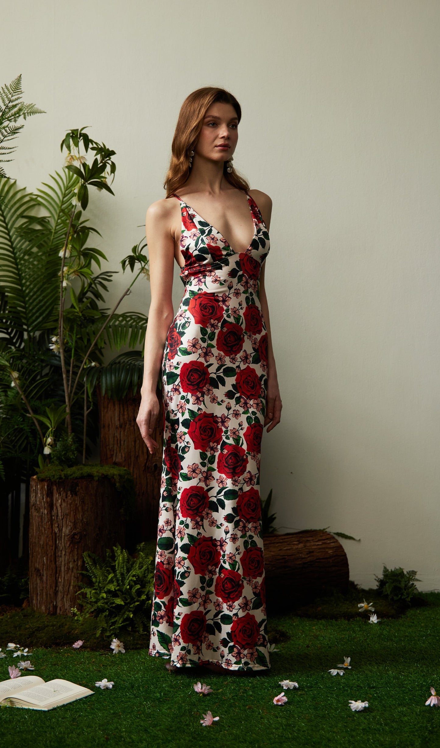Floral Backless Bodycon Maxi Dress