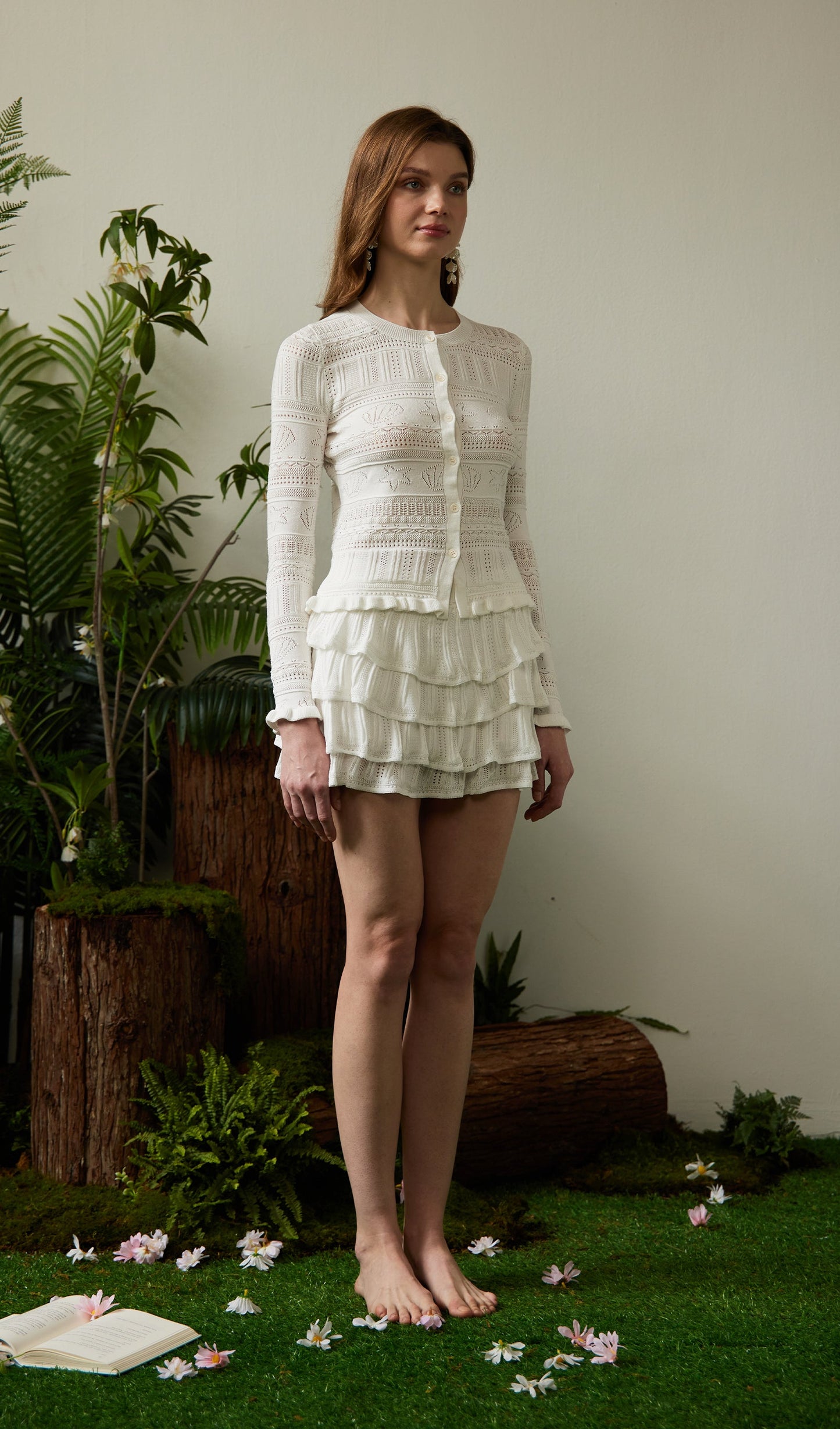 Solid Ruffle Mini Skirt