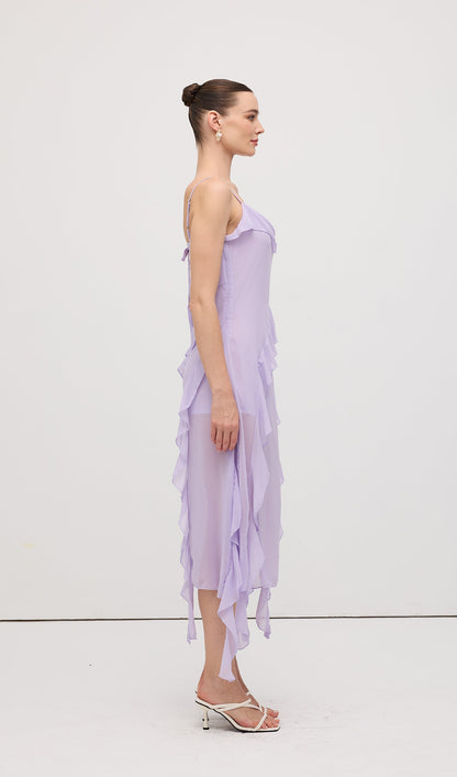 Ruffled Detail Maxi Dress