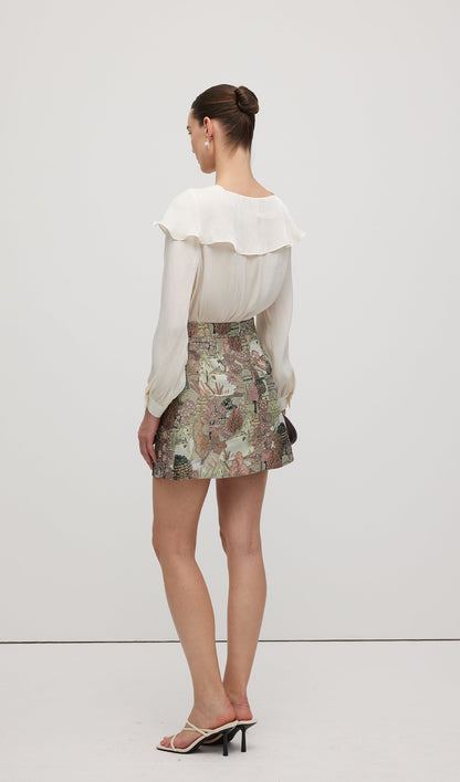 Capped Shoulder Long Sleeve Top