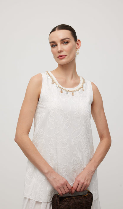 Round Neck With Shell Midi Dress