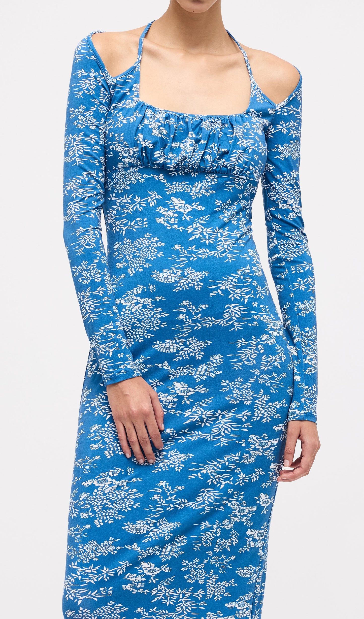 Floral Slim Split Midi Dress