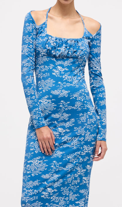 Floral Slim Split Midi Dress