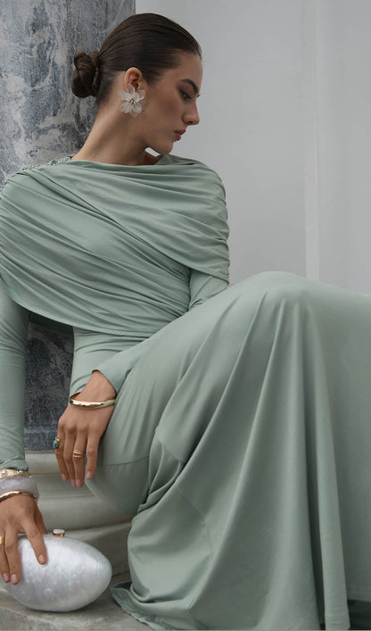 Knitted Maxi Dress With Pleats