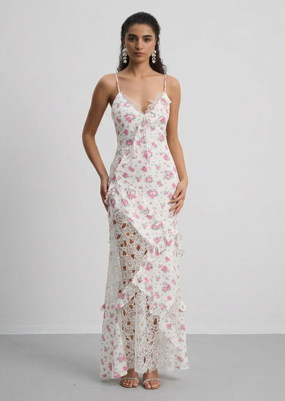 Josalyn Floral Hollow Out Maxi Dress
