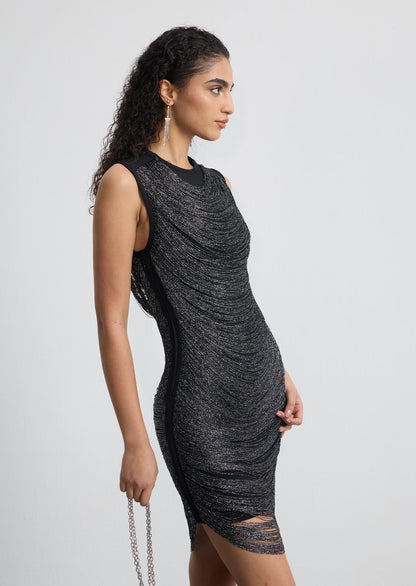 Sleeveless Fringed Bandage Mini Dress
