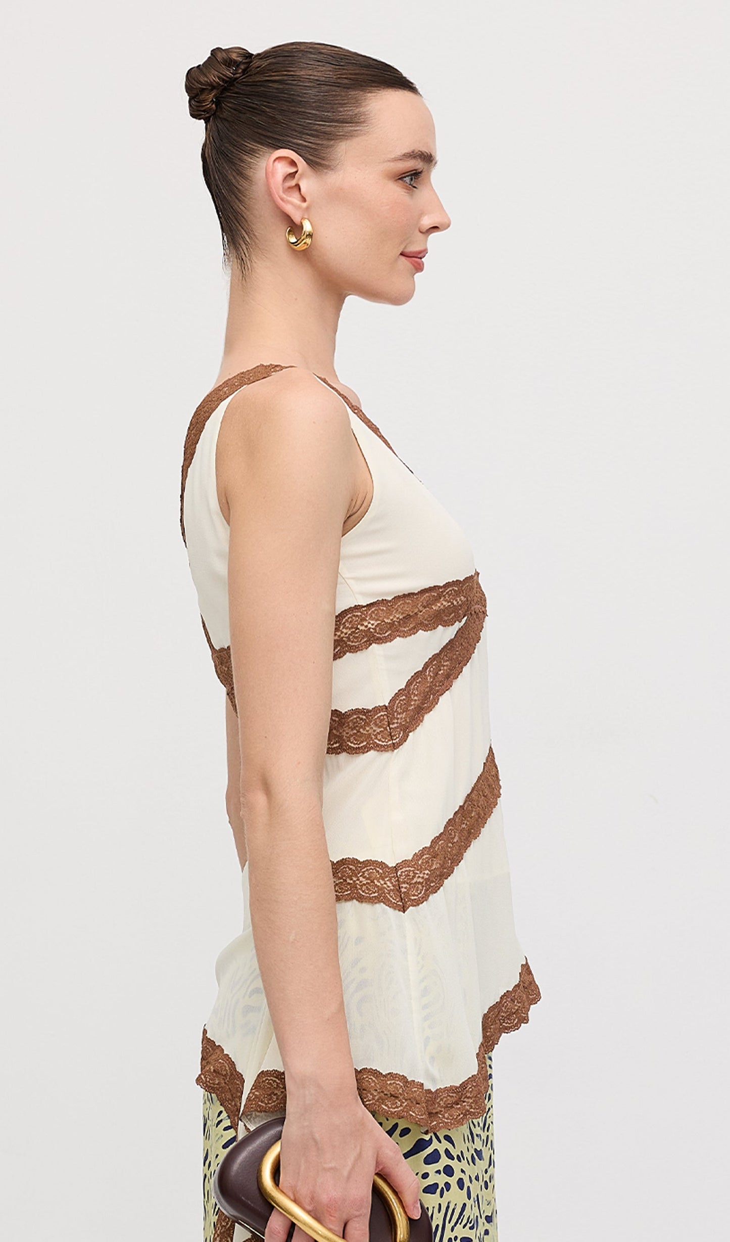 Asymmetric Lace Panel Top