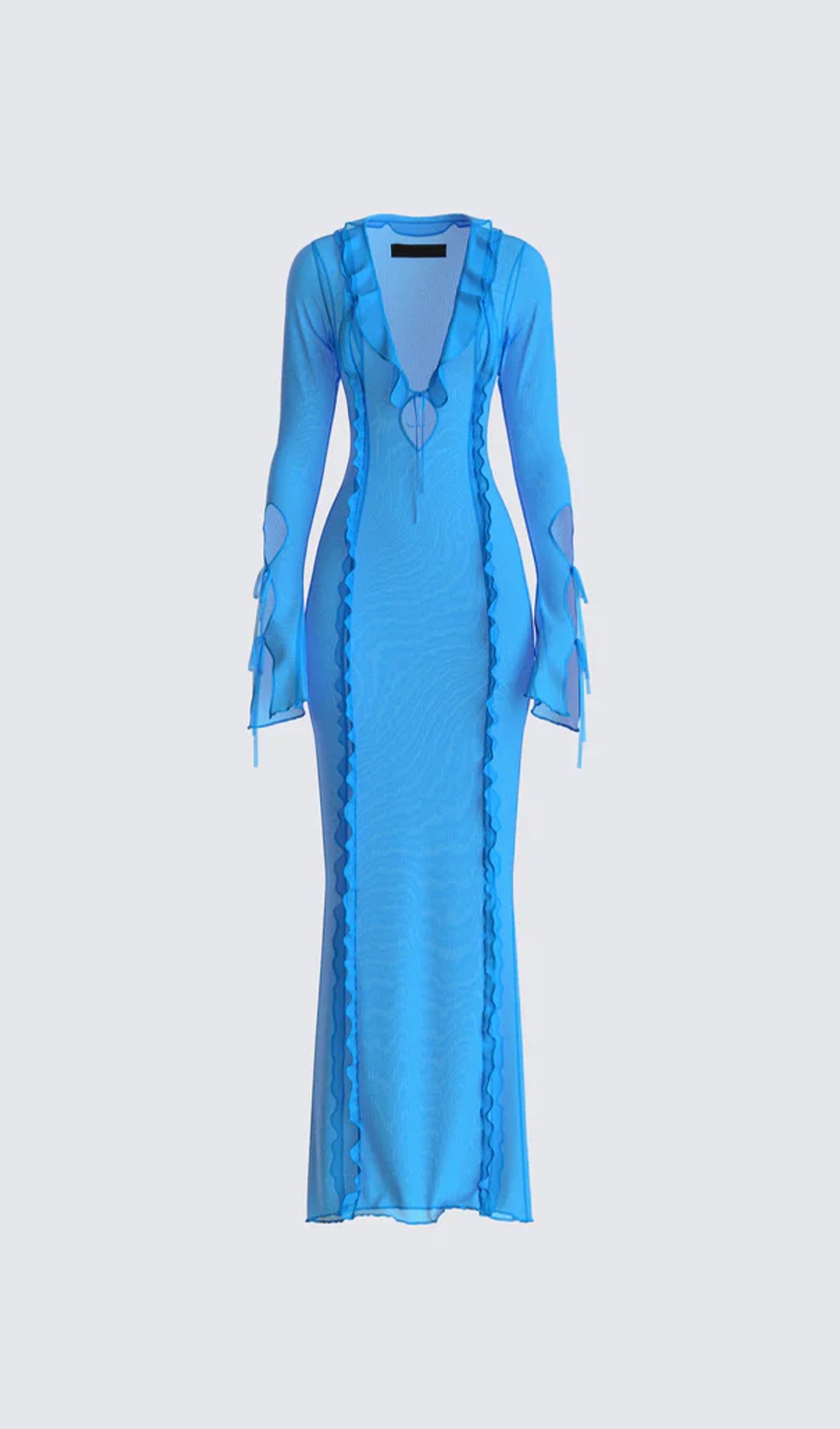 Florence Blue Ruffle Maxi Dress