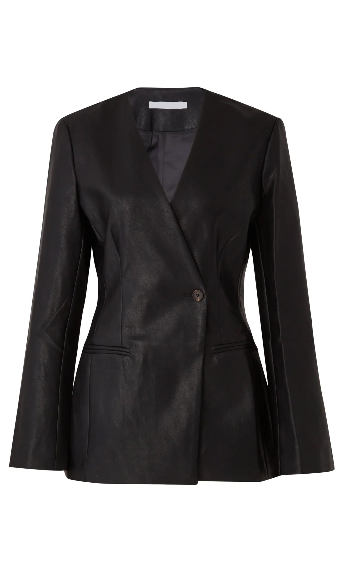 Vegan Leather Blazer In Black