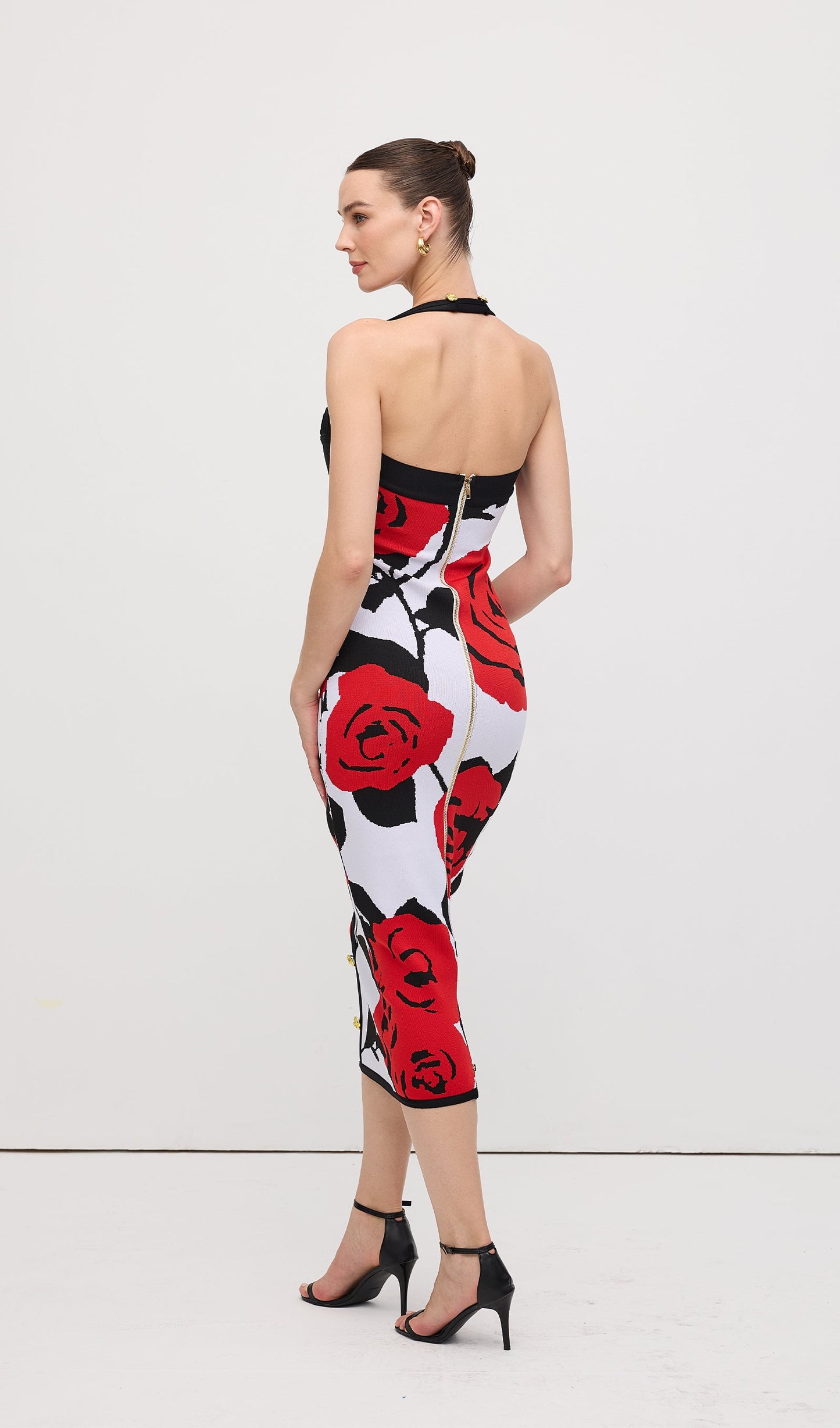Floral Jacquard Knit Midi Dress