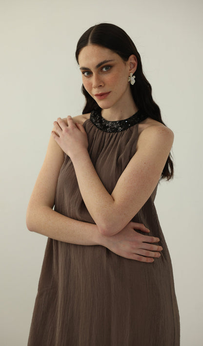 Halter Neck Relaxed Fit Maxi Dress