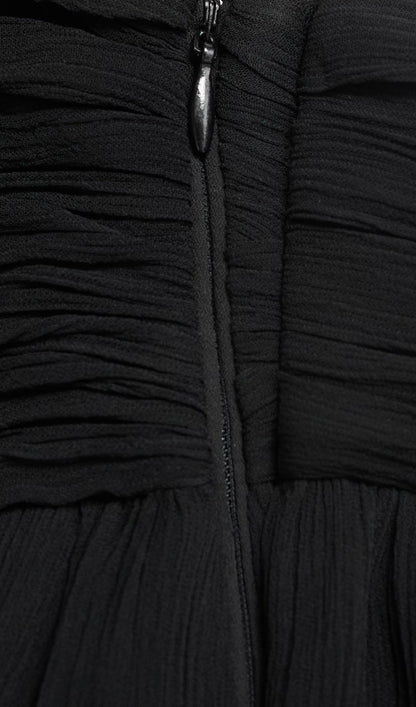 Strapless Layered Maxi Dress In Black